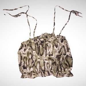 SHEIN Snakeskin self-tie crop top Large